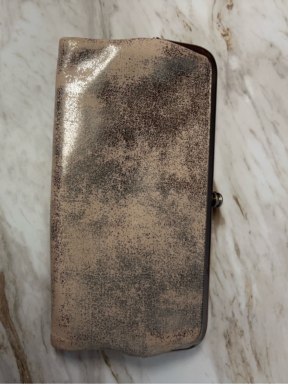 Hobo Neutral Taupe Metallic Accent Women's Clutch Wallet